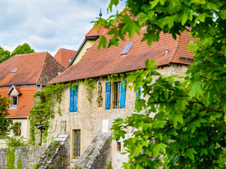 Fototapeta na wymiar Old stone building in Rothenburg in Germany.