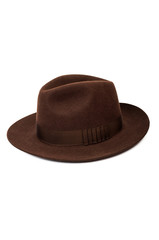 Brown hat for man isolated on white background.
