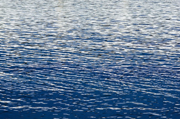 Hintergrund Wasseroberfläche mit Wellen und hellen Reflexen
