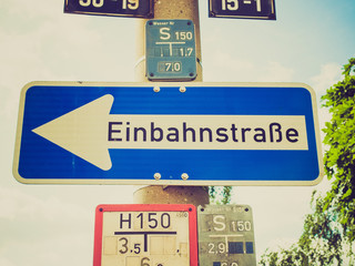 Retro look One way sign