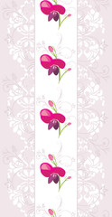 Light violet ornamental border with stylized flowers
