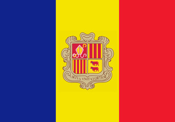 High detailed flag of Andorra - obrazy, fototapety, plakaty