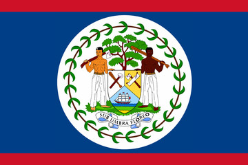 High detailed flag of Belize