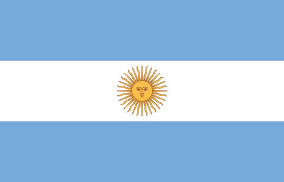 High detailed flag of Argentina