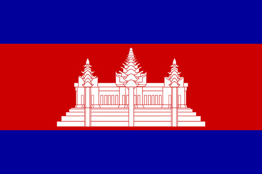 High detailed flag of Cambodia