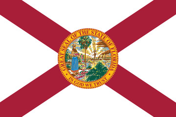 High detailed flag of Florida