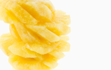 Fototapeta na wymiar Pineapple slice isolated on white background