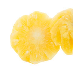 Pineapple slice isolated on white background