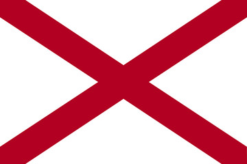High detailed vector flag of Alabama - obrazy, fototapety, plakaty