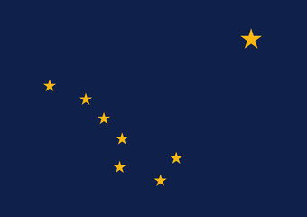 High detailed vector flag of Alaska
