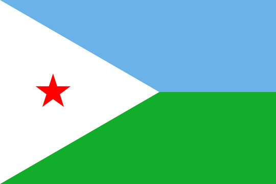 High detailed vector flag of Djibouti
