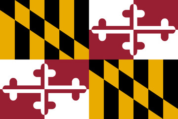 High detailed vector flag of Maryland - obrazy, fototapety, plakaty