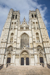Fototapeta na wymiar Brussels - Saint Michael and Saint Gudula gothic cathedral