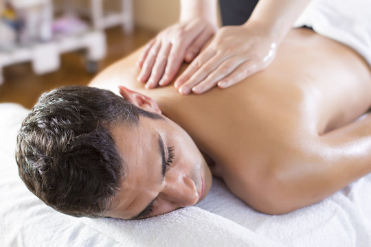 Young man having a massage