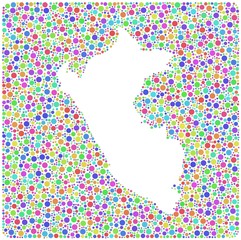 Map of Peru - Latin America - into a square icon
