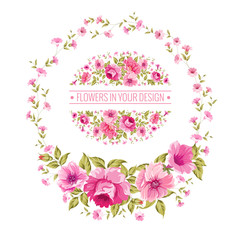 Luxurious color peony label.