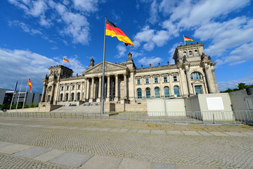 Obraz premium Reichstagsgebäude, Parlament, Deutscher Bundestag, Berlin