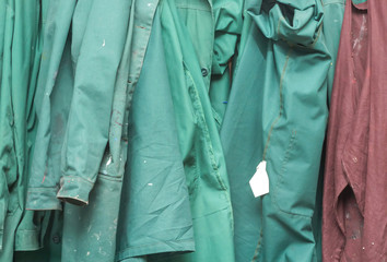 Working clothes detail in a workshop