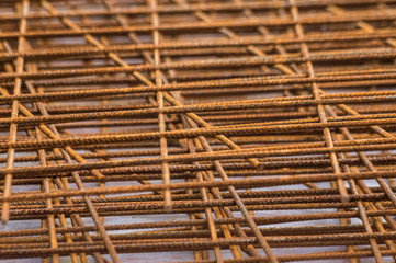 steel rebar for reinforced concrete in a construction