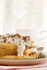 afternoon break with warm waffle