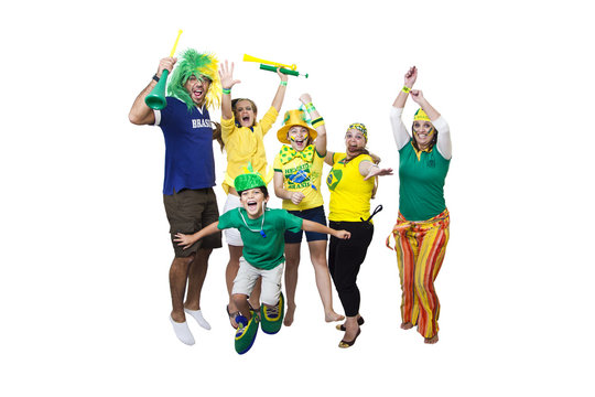 Brazilian supporters celebrating