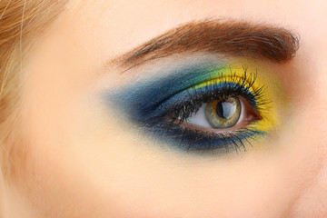 Beautiful eye with bright make-up, close up