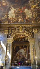 Fototapeta na wymiar Painted hall in London where Nelson lay in state after his death