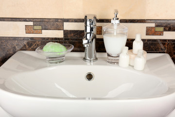 Bar of soap in bathroom