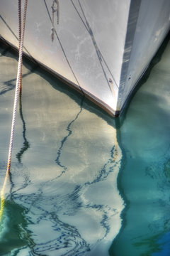 Sailboat in the bay - HDR photo