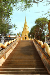 Stairs leading to the Buddhist temple