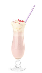 Delicious milkshake isolated on white