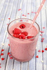 Delicious milkshake on table