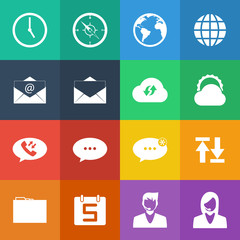 Flat Color style mobile phone icons network icons vector set. - 66625240