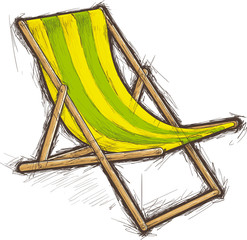striped beach chair