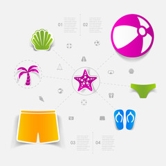 Set of summer tourism icons
