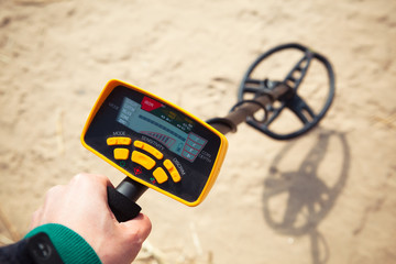 metal detector in action