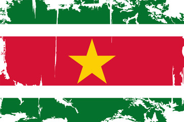 Surinam grunge flag. Vector illustration