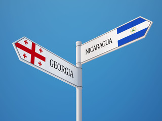 Nicaragua Georgia  Sign Flags Concept