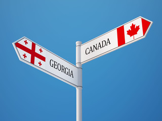 Canada Georgia  Sign Flags Concept