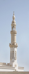 Fototapeta na wymiar Beautiful design and carving in a minaret of a mosque at dubai