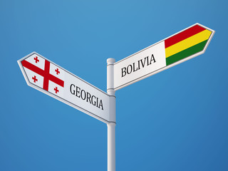 Bolivia Georgia  Sign Flags Concept
