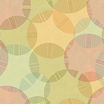 Abstract seamless background  of rings. Vector