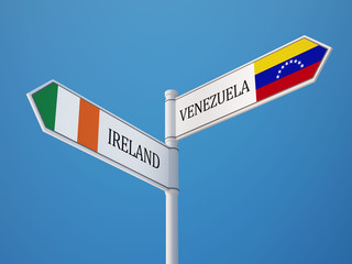 Venezuela Ireland  Sign Flags Concept