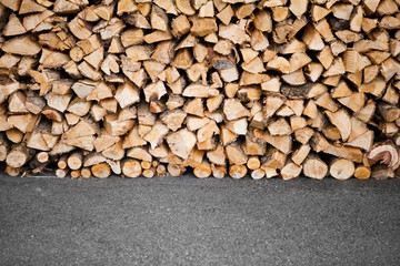 wooden logs storage