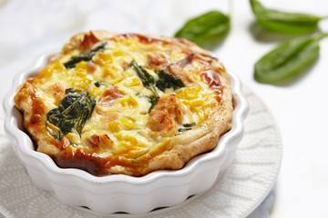 Quiche with salmon