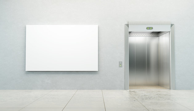 blank picture in the elevator's hall