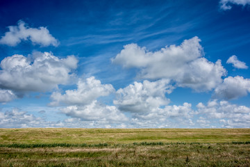 Fototapeta na wymiar cloudscape above dutch farmland