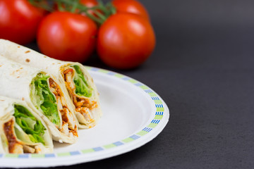 fajitas on paper plate