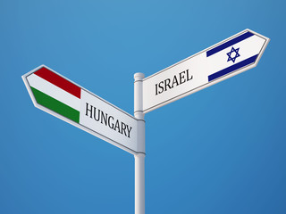 Israel Hungary  Sign Flags Concept