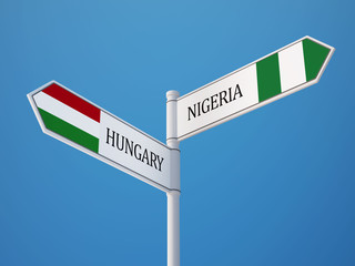 Nigeria Hungary  Sign Flags Concept